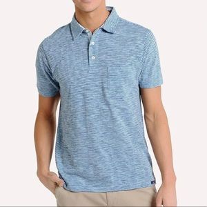 Faherty Brand Men’s Blue Heather Polo Medium